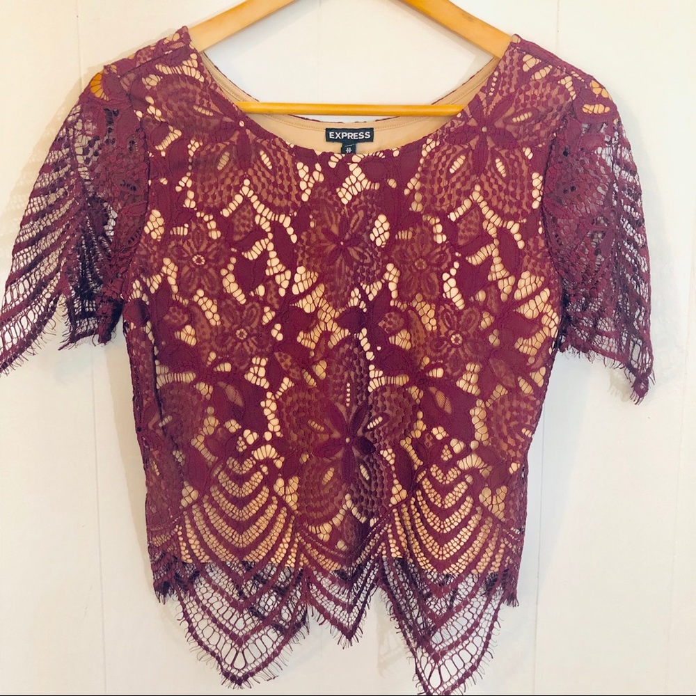 Express Lace Top with Nude Underlay